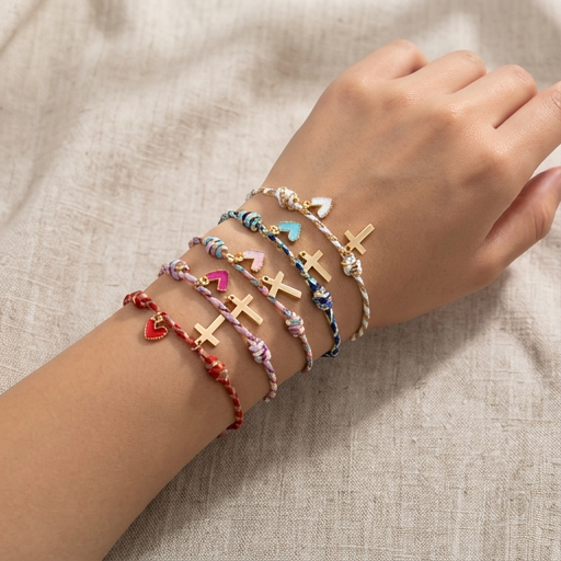 Faith & Love Braided Charm Bracelet
