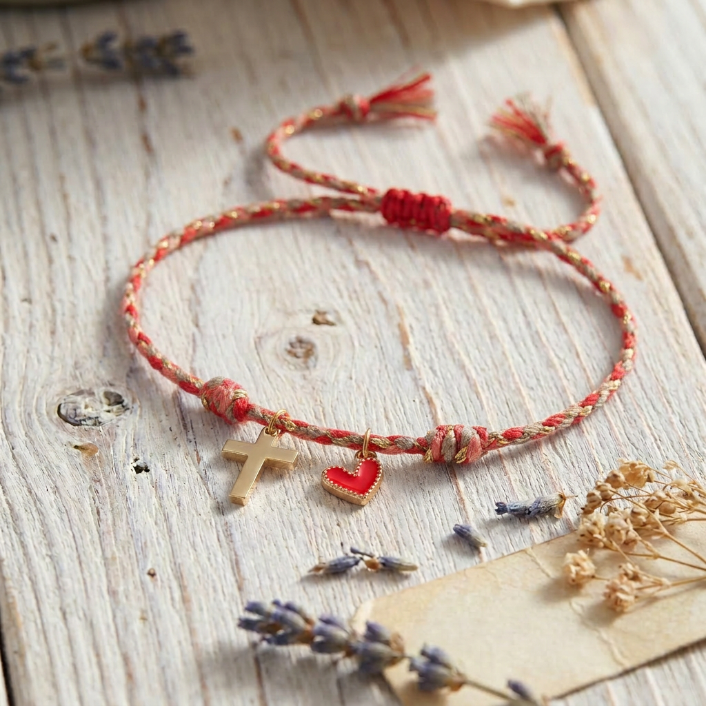 Faith & Love Braided Charm Bracelet