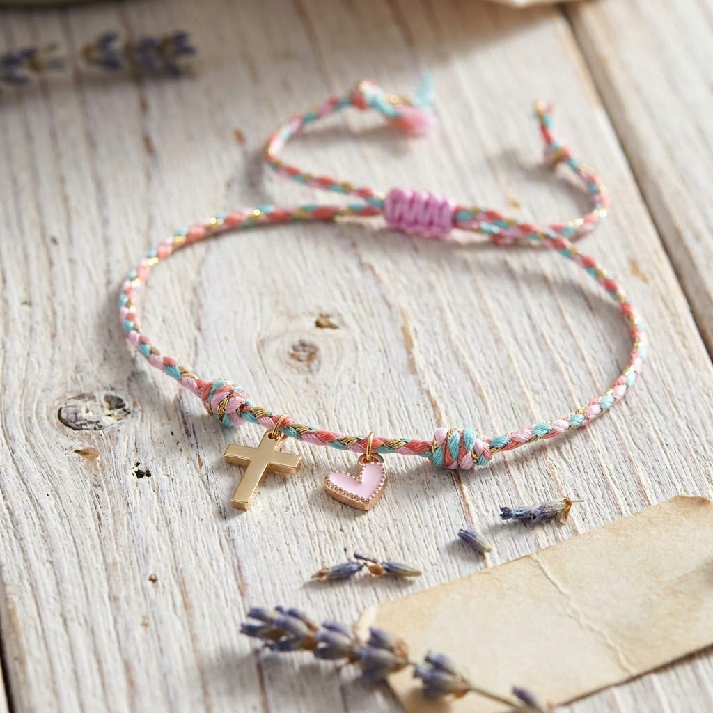 Faith & Love Braided Charm Bracelet