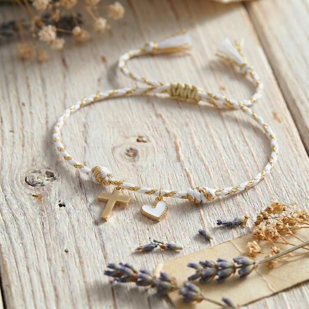 Faith & Love Braided Charm Bracelet